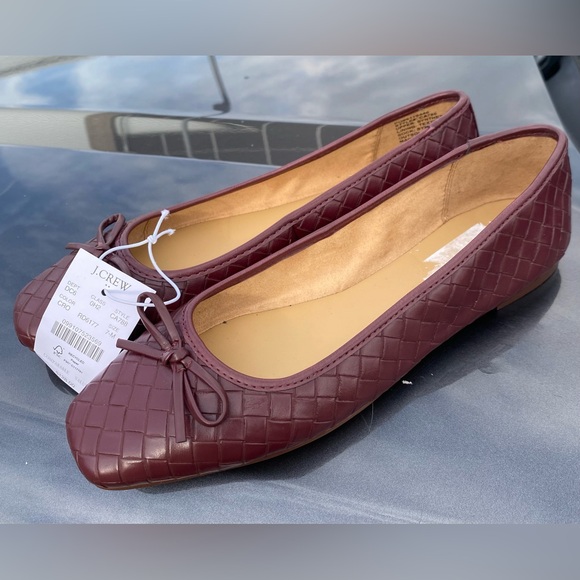 J. Crew Quilted Burgundy ballerina pumps, very beautiful. - Picture 1 of 6